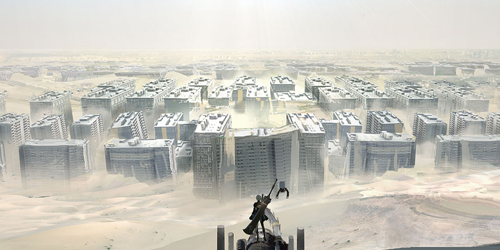 Concept art of the desert from NieR:Automata.